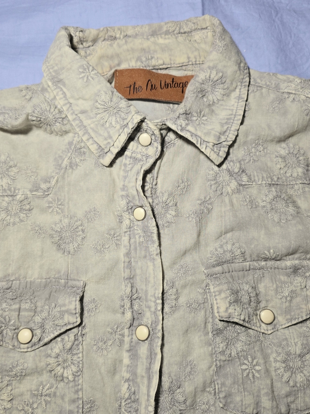 The Nu Vintage Sunflower Denim Button Long Sleeve